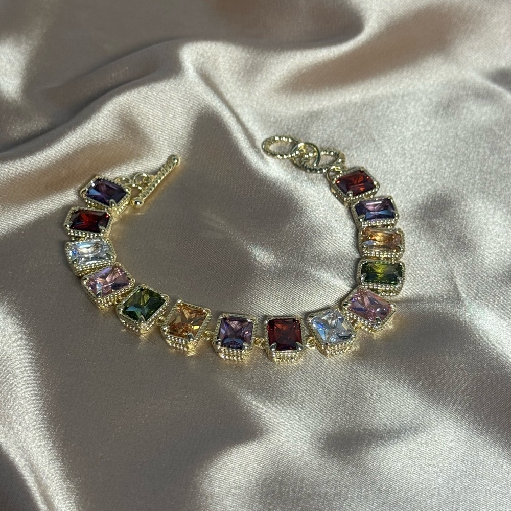 Elegant Multicolor Gemstone Bracelet
